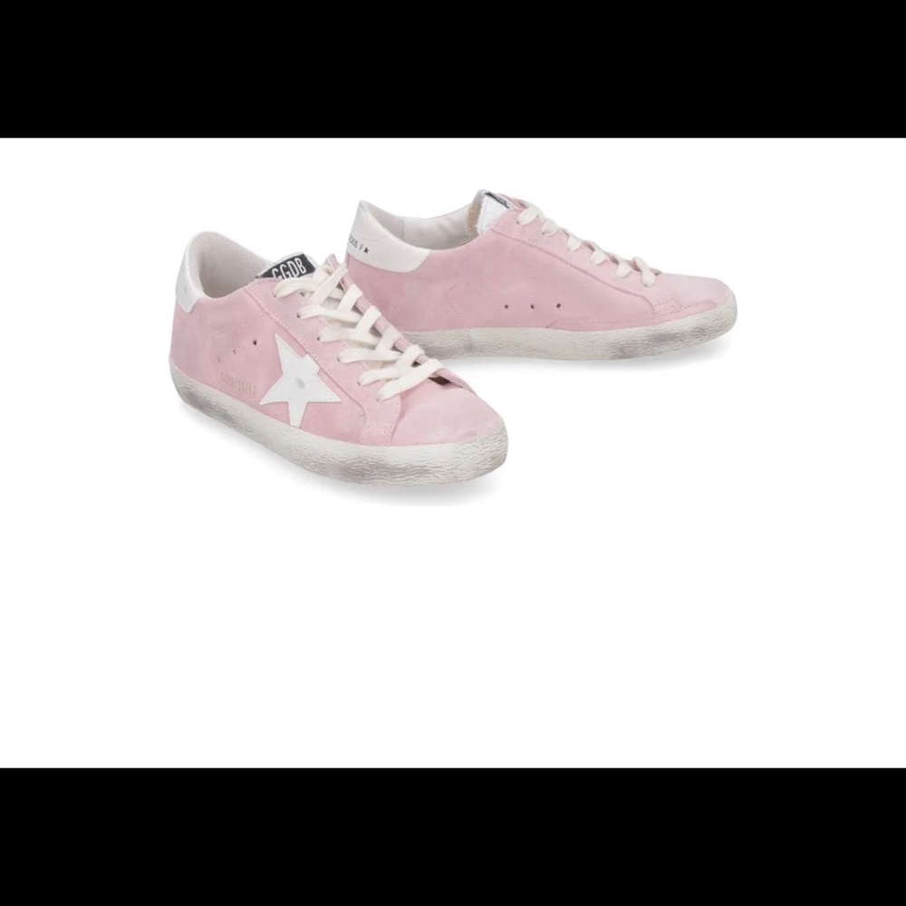 Golden Goose Pink Suede Super Star Sneakers 37/7 w/box,dust bag & passport